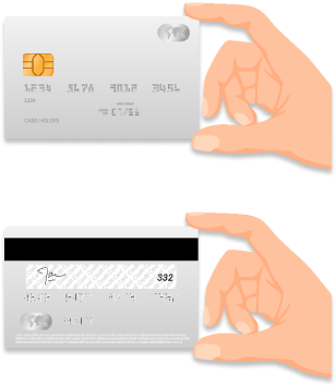 <span> <strong>Geaccepteerde creditcard</strong> <br>Voor- en achterkant </span>